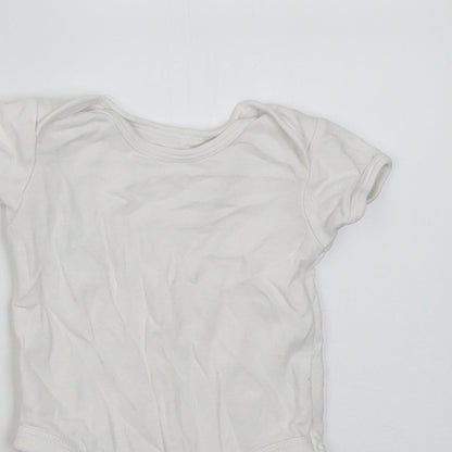 Dunnes Stores Baby White  Cotton Babygrow One-Piece Size 0-3 Months  Button