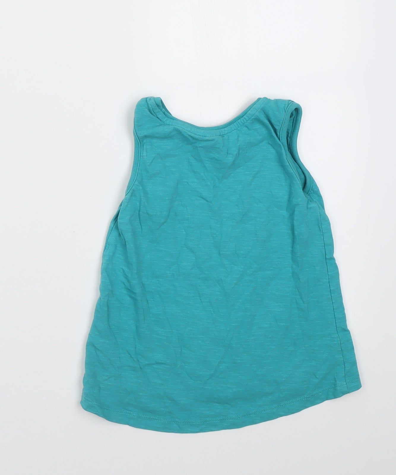 TU Girls Blue  Cotton Basic Tank Size 4-5 Years Crew Neck Pullover