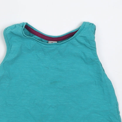 TU Girls Blue  Cotton Basic Tank Size 4-5 Years Crew Neck Pullover