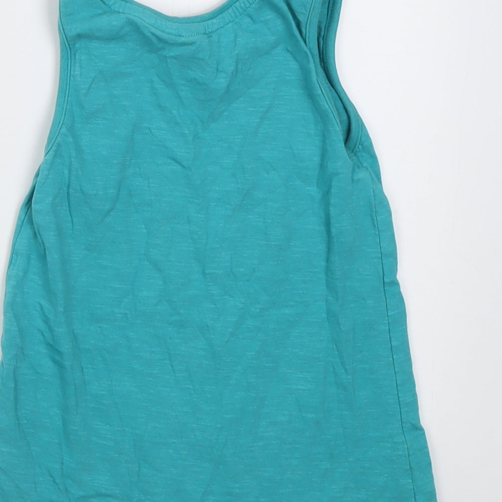 TU Girls Blue  Cotton Basic Tank Size 4-5 Years Crew Neck Pullover