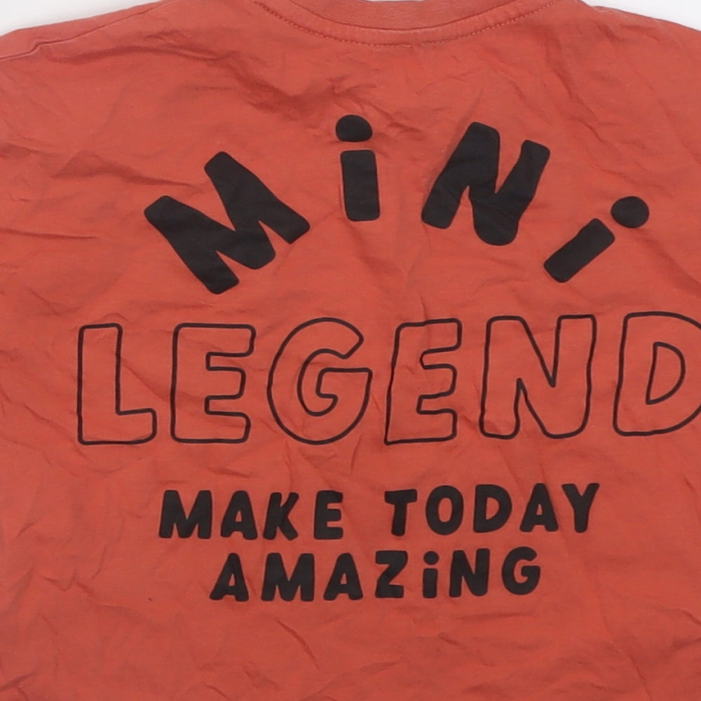 George Boys Orange  Cotton Basic T-Shirt Size 2-3 Years Crew Neck Pullover - mini dude