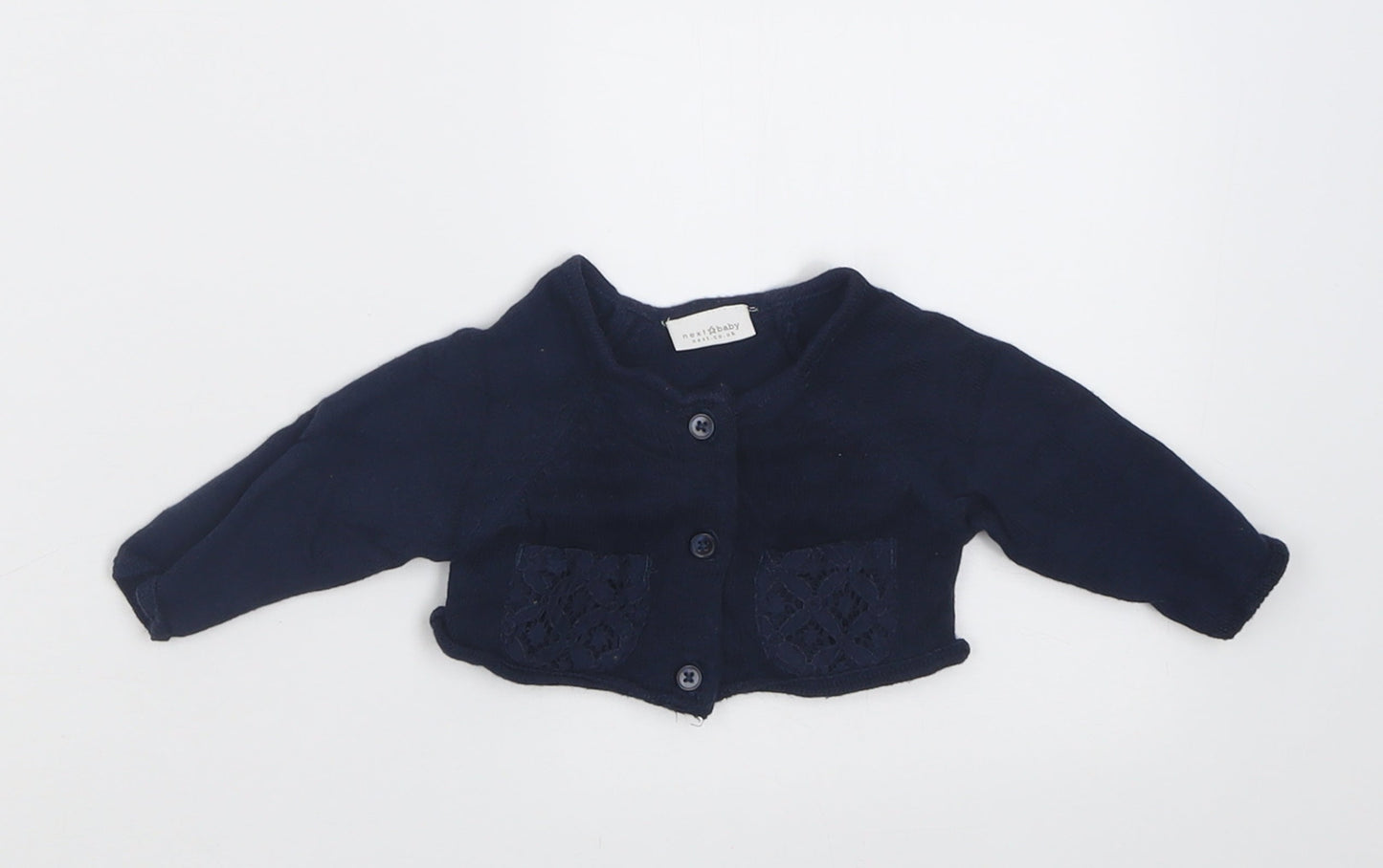 NEXT Girls Blue  Cotton Cardigan Jumper One Size  Button - Up to 1 month