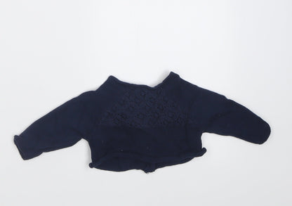 NEXT Girls Blue  Cotton Cardigan Jumper One Size  Button - Up to 1 month