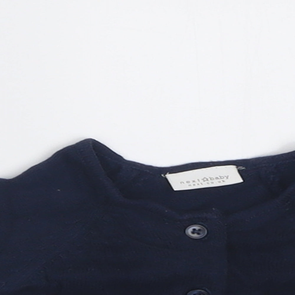 NEXT Girls Blue  Cotton Cardigan Jumper One Size  Button - Up to 1 month