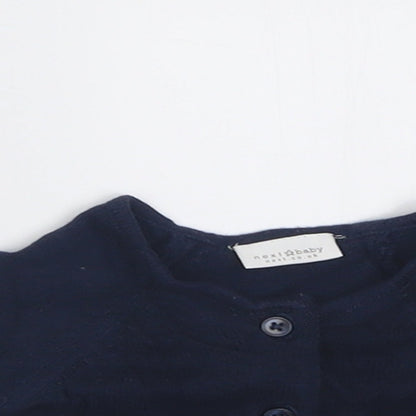 NEXT Girls Blue  Cotton Cardigan Jumper One Size  Button - Up to 1 month