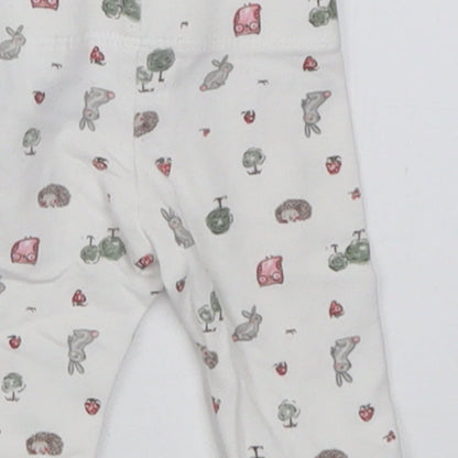 F&F Girls White Geometric Cotton Cropped Trousers Size Newborn  Pullover