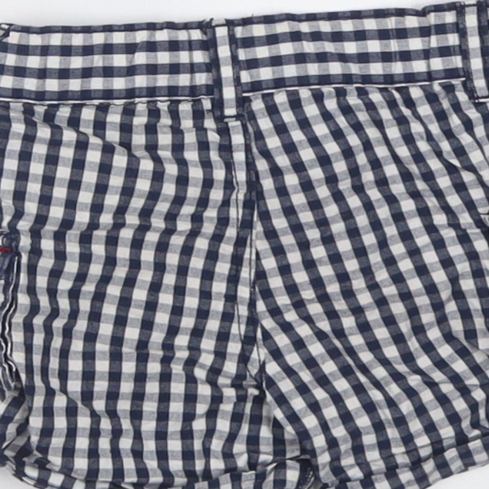 Babaluno Boys Blue Check Cotton Cropped Trousers Size 6-9 Months  Button