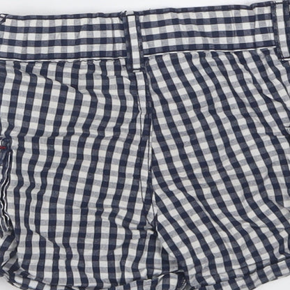 Babaluno Boys Blue Check Cotton Cropped Trousers Size 6-9 Months  Button