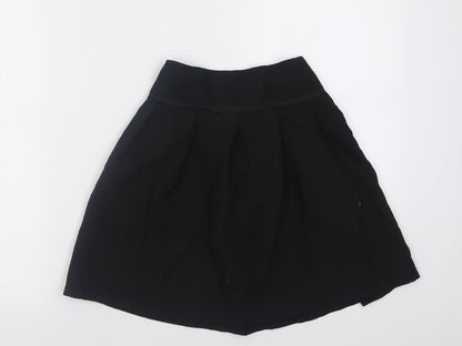 TU Girls Black  Polyester A-Line Skirt Size 9 Years  Regular Pull On - School Wear