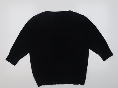 Womens UK Size 18 EWM Black Pullover Jumper