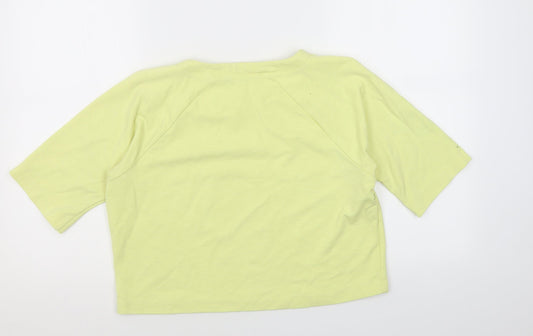 Womens UK Size M French Connection Yellow Cropped T-Shirt