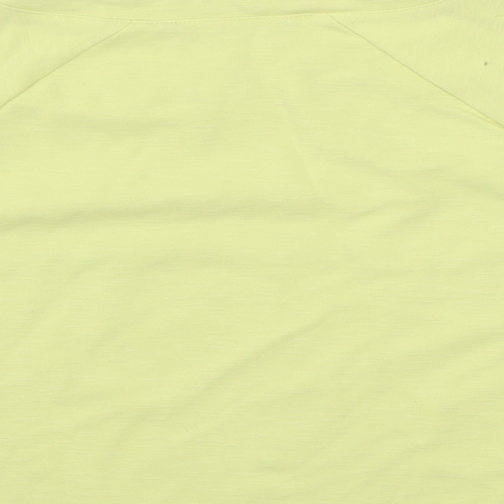 Womens UK Size M French Connection Yellow Cropped T-Shirt