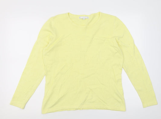 Womens UK Size M Lakeland Yellow Pullover Jumper