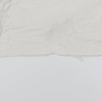 Womens UK Size 6 PRETTYLITTLETHING White Cardigan Jumper