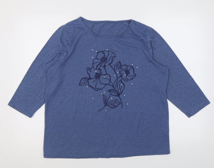 Womens UK Size 14 Bonmarché Blue Pullover Jumper