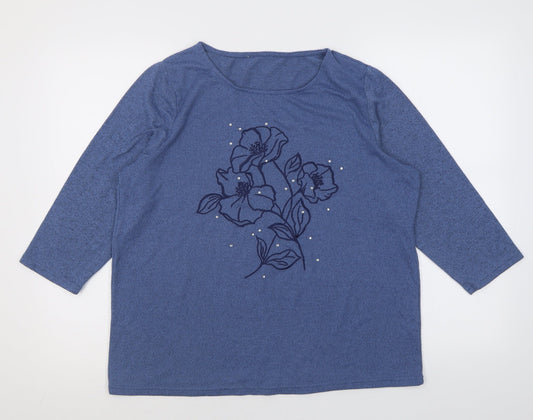 Womens UK Size 14 Bonmarché Blue Pullover Jumper