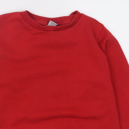 TU Boys Red  Cotton Pullover Sweatshirt Size 9 Years  Pullover - School Wear