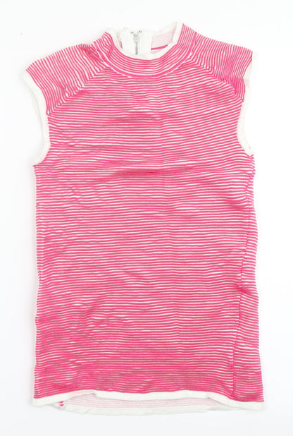 NEXT Girls Pink  Viscose Pencil Dress  Size 8 Years  Round Neck Zip