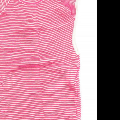 NEXT Girls Pink  Viscose Pencil Dress  Size 8 Years  Round Neck Zip