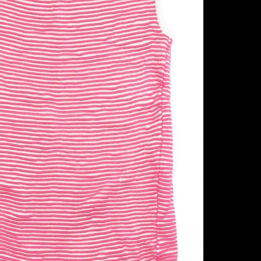 NEXT Girls Pink  Viscose Pencil Dress  Size 8 Years  Round Neck Zip
