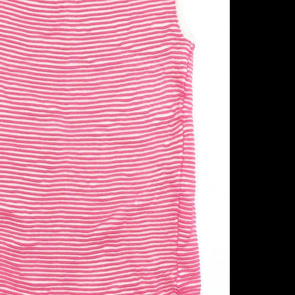 NEXT Girls Pink  Viscose Pencil Dress  Size 8 Years  Round Neck Zip