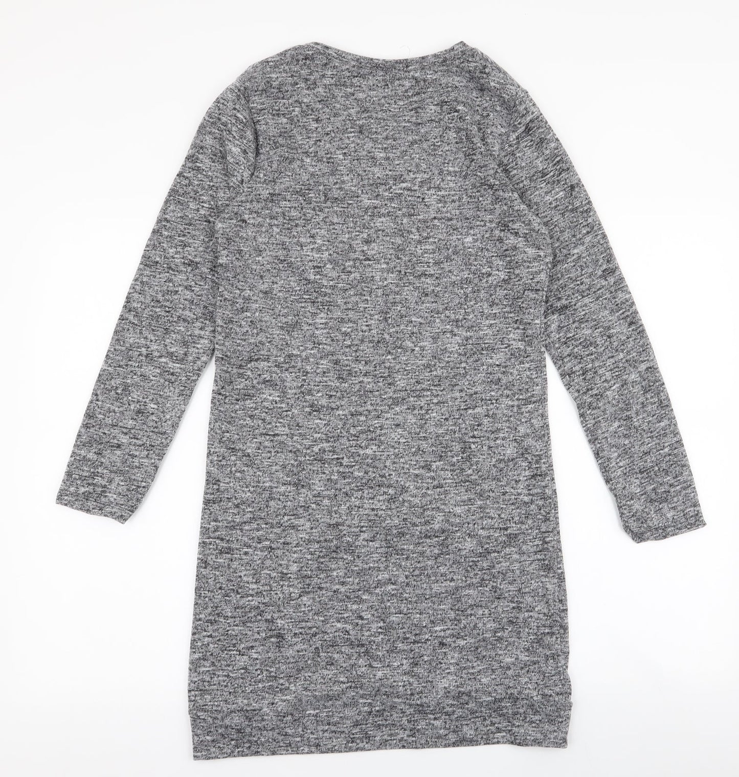 Zarra Gembos Womens Grey  Polyester Jumper Dress  Size 8  Round Neck Pullover - Shirt insert