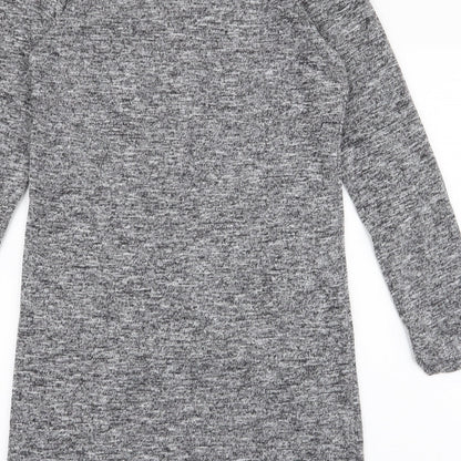 Zarra Gembos Womens Grey  Polyester Jumper Dress  Size 8  Round Neck Pullover - Shirt insert