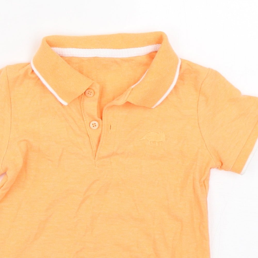 Dunnes Stores Boys Orange  Polyester Basic Polo Size 2-3 Years Collared Pullover