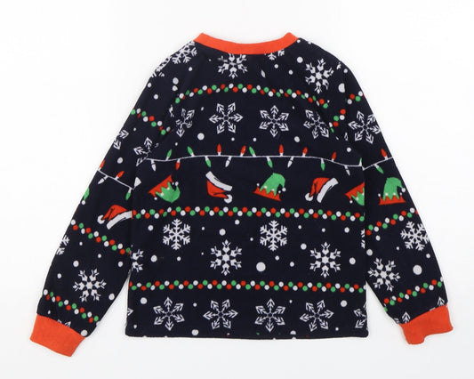 Star Boys Multicoloured Geometric Polyester  Pyjama Top Size 7-8 Years  Pullover - Christmas