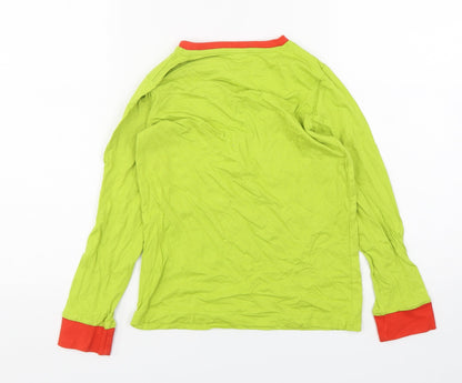 Dr Seuss Boys Green Solid Cotton  Pyjama Top Size 8-9 Years  Pullover - The Grinch