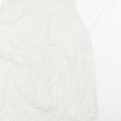 F&F Womens White  Viscose Basic Blouse Size 8 Round Neck