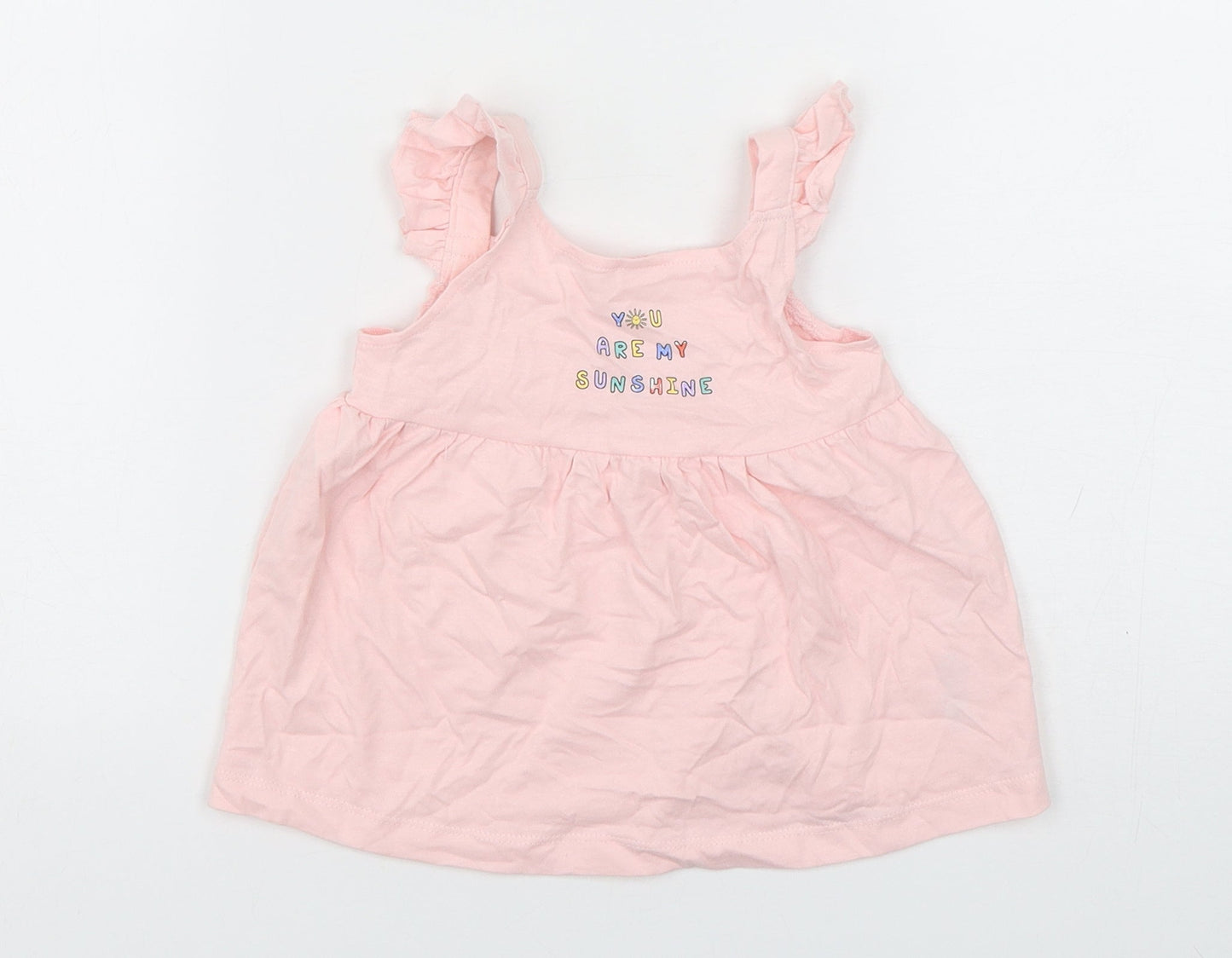 George Girls Pink  Cotton A-Line  Size 18-24 Months  Square Neck Pullover