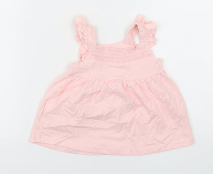 George Girls Pink  Cotton A-Line  Size 18-24 Months  Square Neck Pullover