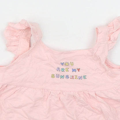 George Girls Pink  Cotton A-Line  Size 18-24 Months  Square Neck Pullover