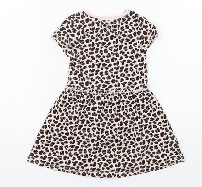 E-vie Girls Multicoloured Animal Print Cotton A-Line  Size 12-18 Months  Round Neck