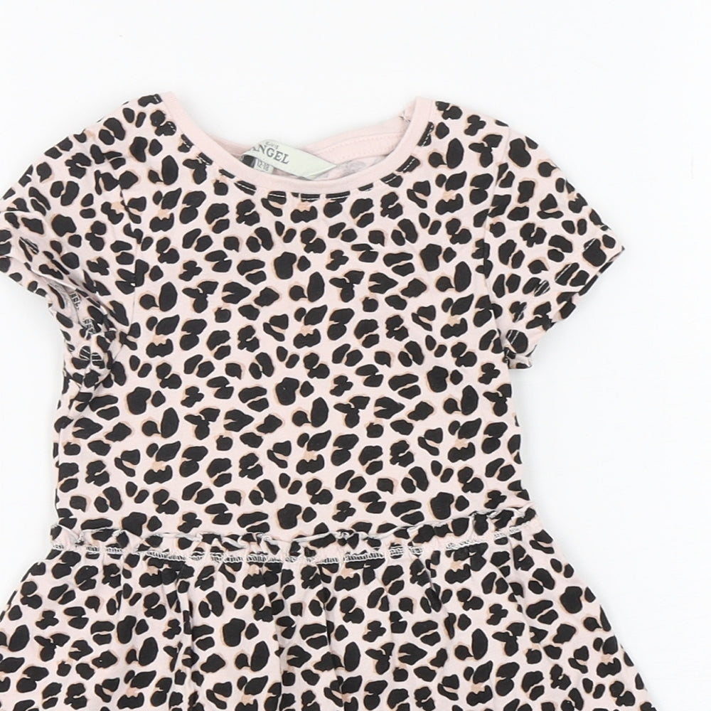 E-vie Girls Multicoloured Animal Print Cotton A-Line  Size 12-18 Months  Round Neck
