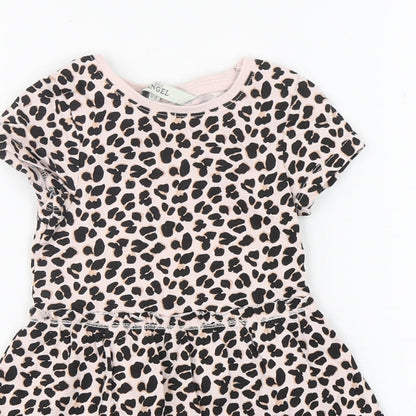 E-vie Girls Multicoloured Animal Print Cotton A-Line  Size 12-18 Months  Round Neck