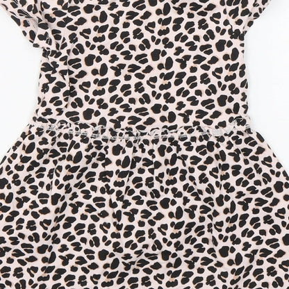 E-vie Girls Multicoloured Animal Print Cotton A-Line  Size 12-18 Months  Round Neck