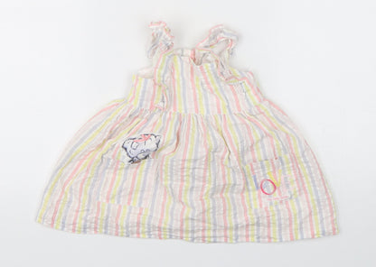 Tatty Teddy Girls Multicoloured Striped Cotton A-Line  Size 12-18 Months  Round Neck