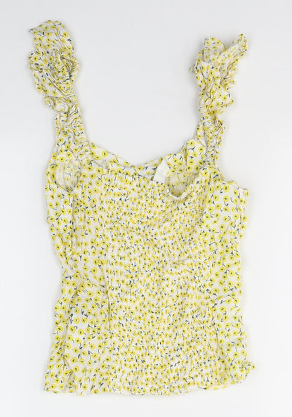 Womens UK Size 8 H&M Yellow Camisole Tank
