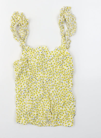 Womens UK Size 8 H&M Yellow Camisole Tank