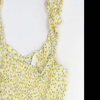 Womens UK Size 8 H&M Yellow Camisole Tank