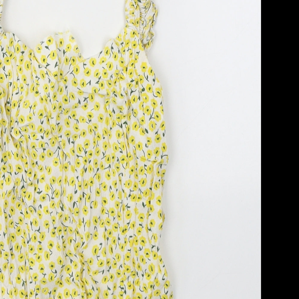 Womens UK Size 8 H&M Yellow Camisole Tank