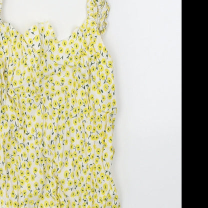 Womens UK Size 8 H&M Yellow Camisole Tank