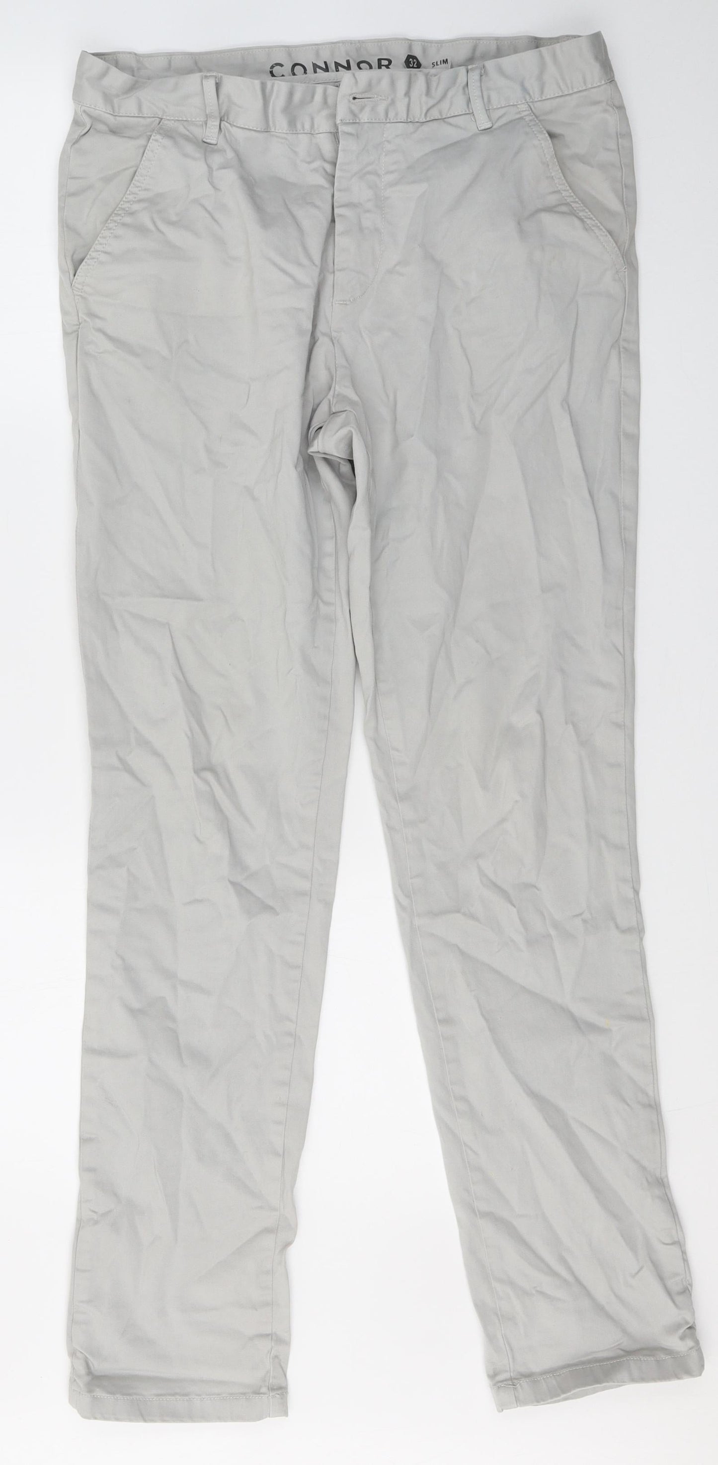 Connor Mens Grey  Cotton Straight Jeans Size S L31 in Regular