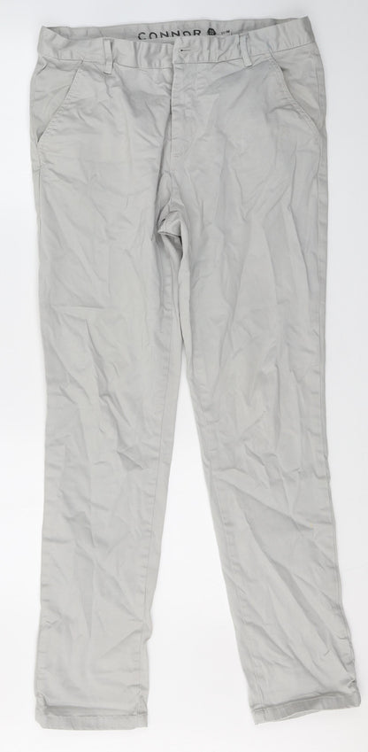 Connor Mens Grey  Cotton Straight Jeans Size S L31 in Regular