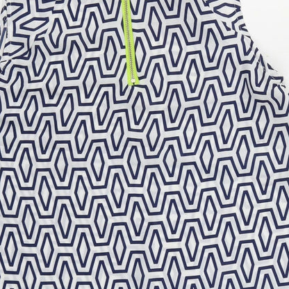 Rant&Rave Womens White Geometric Polyester Camisole Blouse Size 10 Round Neck