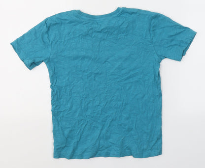 NEXT Boys Blue  Cotton Basic T-Shirt Size 5 Years Round Neck  - Dinosaur Woohoo