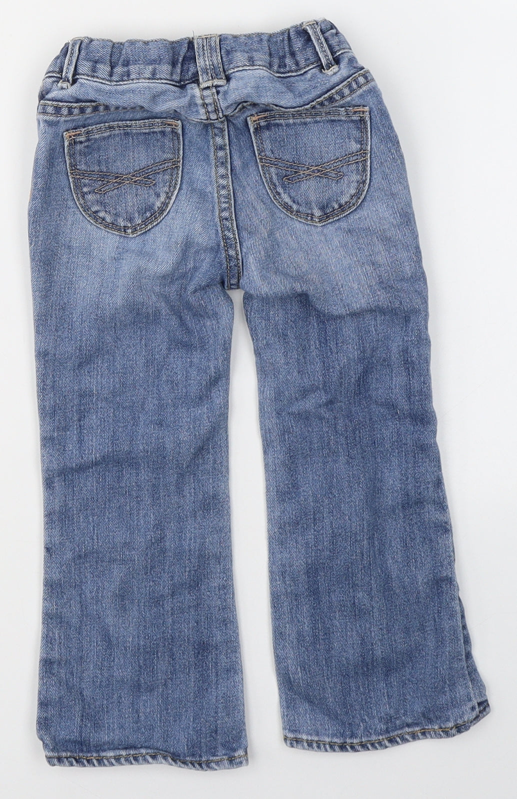 Gap Girls Blue Floral Cotton Flared Jeans Size 3 Years  Regular