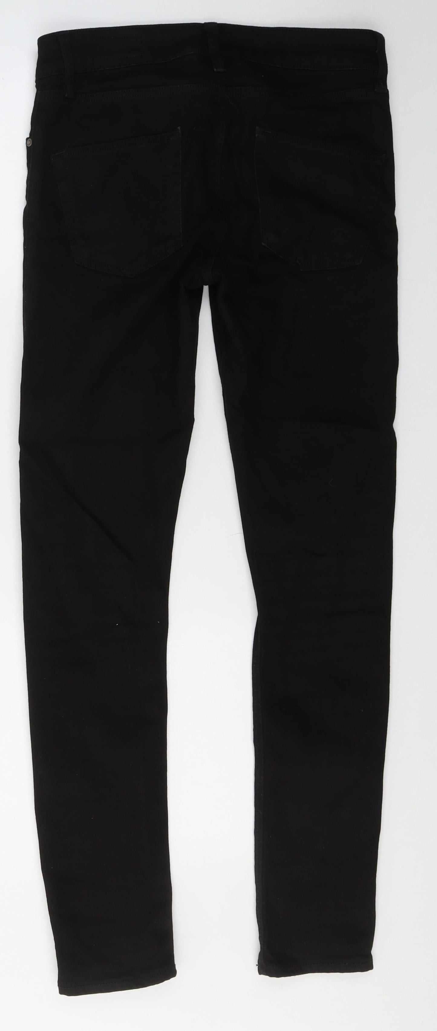 ASOS Womens Black  Cotton Skinny Jeans Size 29 in L29 in Slim  - ripped detail
